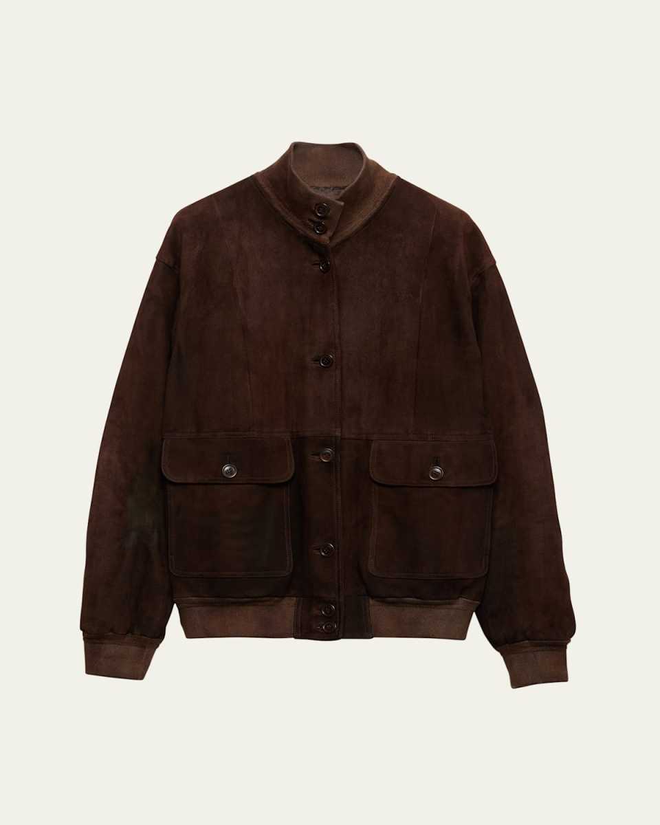 Suede Hot-Stamp Logo Jacket